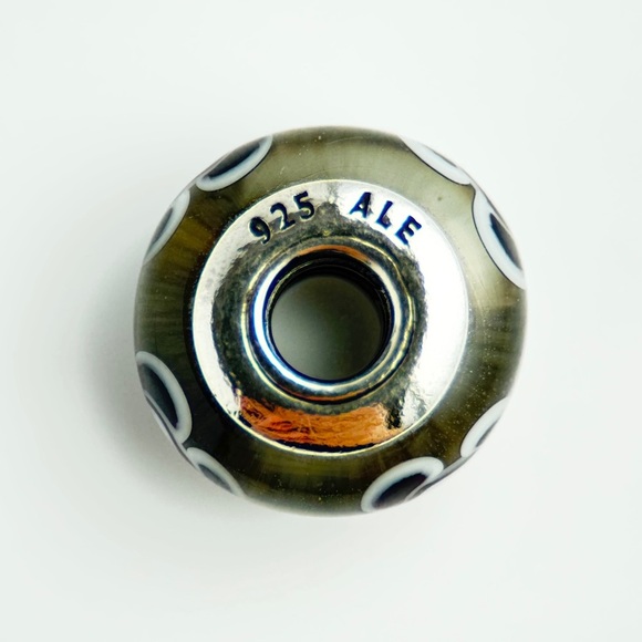 PANDORA Black Flowers For You Murano Charm 790641 Sterling Silver Core‎ Retired - Picture 5 of 11